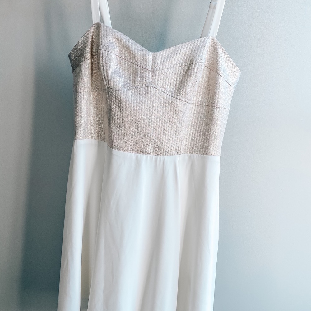 Express white and gold dress